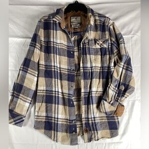 Legendary Whitetails Blue and Cream Plaid Shirt